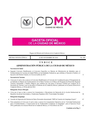 Í N D I C E ADMINISTRACIÓN PÚBLICA DE LA CIUDAD DE MÉXICO