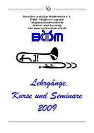 Lehrgänge, Kurse und Seminare 2009 - Bund Saarländischer ...