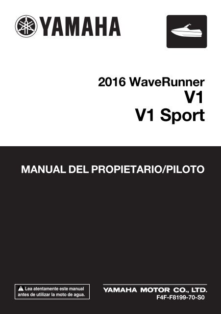 Yamaha V1 Sport - 2016 - Manuale d'Istruzioni Espa&ntilde;ol