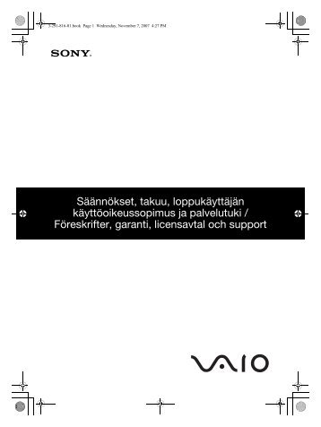 Sony VGN-AR71E - VGN-AR71E Documenti garanzia Svedese