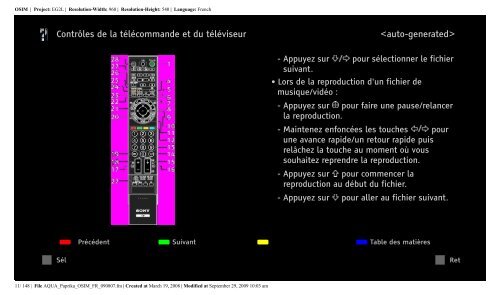 Sony KDL-52Z5800 - KDL-52Z5800 Istruzioni per l'uso Francese