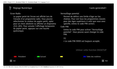 Sony KDL-52Z5800 - KDL-52Z5800 Istruzioni per l'uso Francese