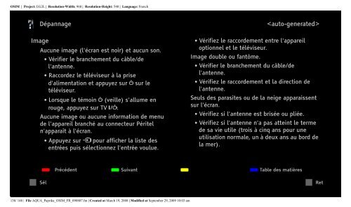 Sony KDL-52Z5800 - KDL-52Z5800 Istruzioni per l'uso Francese