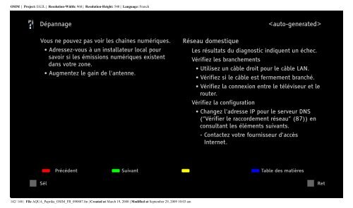 Sony KDL-52Z5800 - KDL-52Z5800 Istruzioni per l'uso Francese