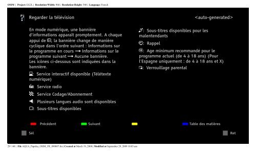 Sony KDL-52Z5800 - KDL-52Z5800 Istruzioni per l'uso Francese