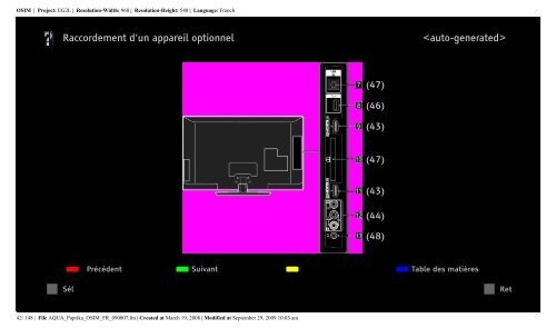 Sony KDL-52Z5800 - KDL-52Z5800 Istruzioni per l'uso Francese