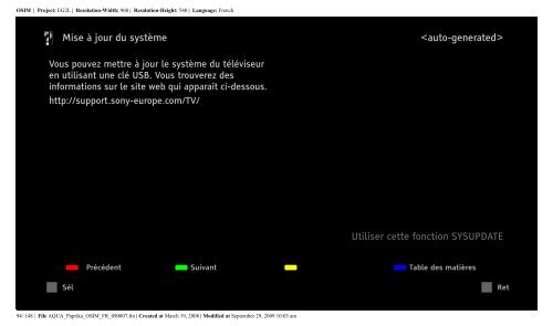 Sony KDL-52Z5800 - KDL-52Z5800 Istruzioni per l'uso Francese