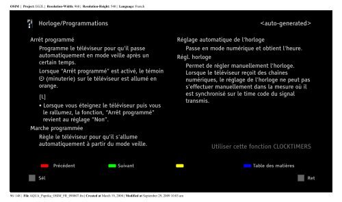 Sony KDL-52Z5800 - KDL-52Z5800 Istruzioni per l'uso Francese