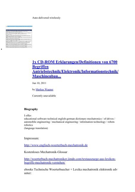 technical manual + sentence translator: german-english dictionary/ glossary robotics mechatronics