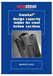 ONESTEEL duragal sections