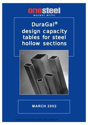 ONESTEEL duragal sections