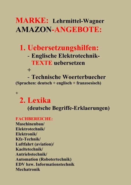 Amazon-Angebote: deutsch-englisch-franzoesisch Technische Woerterbuecher  sparen