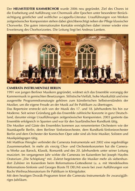 Chor- und Orchesterkonzert - Helmstedter Kammerchor