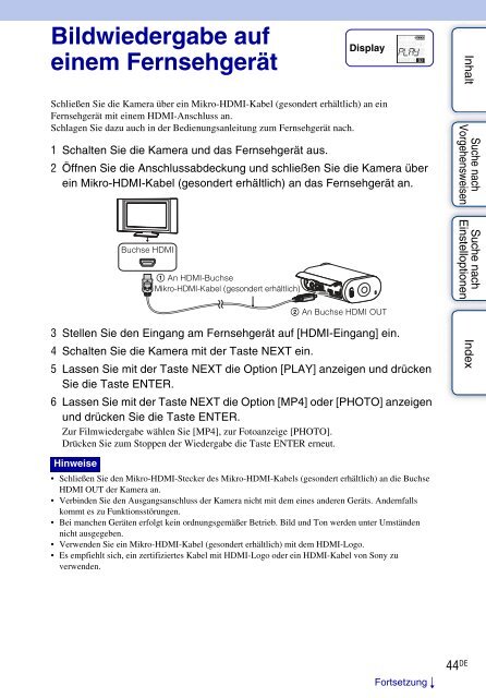 Sony HDR-AS30VW - HDR-AS30VW Guida all&rsquo;uso Tedesco