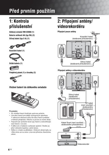 Sony KDL-40V2500 - KDL-40V2500 Istruzioni per l'uso Ceco