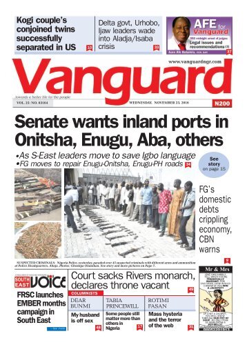 Senate wants inland ports in Onitsha, Enugu, Aba, others