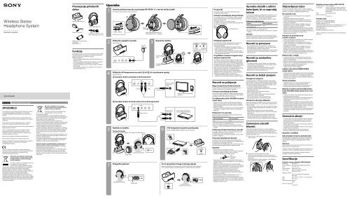 Sony MDR-RF855RK - MDR-RF855RK Istruzioni per l'uso Sloveno