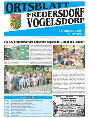 18. August 2005 - Heimatverein Fredersdorf-Vogelsdorf