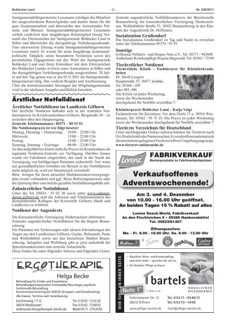 Ausgabe November 2011 - Samtgemeinde Boldecker Land