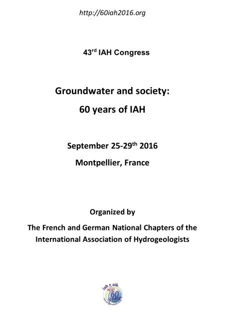 Groundwater and society 60 years of IAH