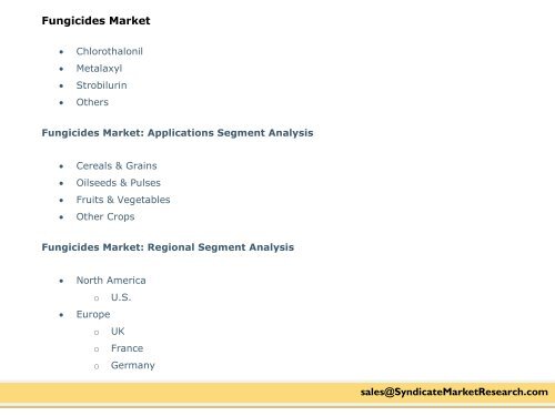 Global Fungicides Market Analysis 2015-2021