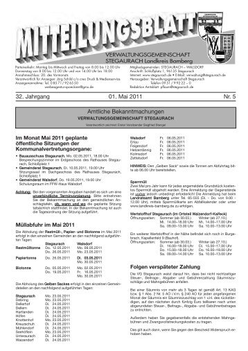 Mai 2011 - Verwaltungsgemeinschaft Stegaurach