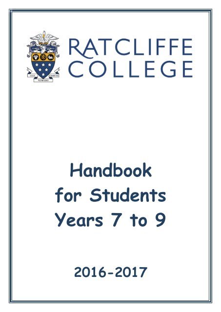 Ratcliffe-College-Key-Stage-3-Handbook-2016-2017