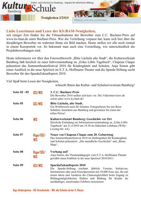 Download (Neuigkeiten 3 / 2010) - Kultur- und Schulservice Bamberg