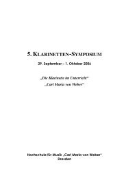5. KLARINETTEN-SYMPOSIUM - Deutsche Klarinetten-Gesellschaft
