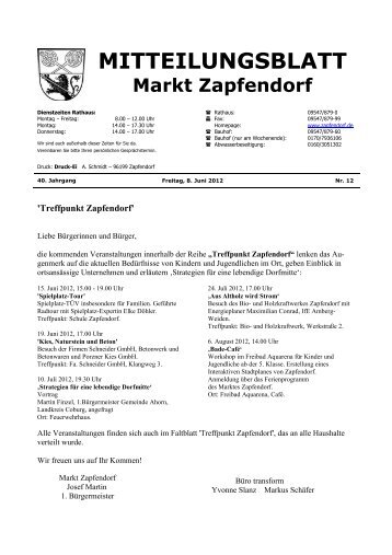 Mitteilungsblatt Nr. 12 - Mitte Juni - Zapfendorf