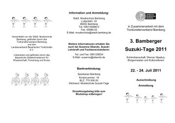 3. Bamberger Suzuki-Tage 2011 - Städtische Musikschule Bamberg