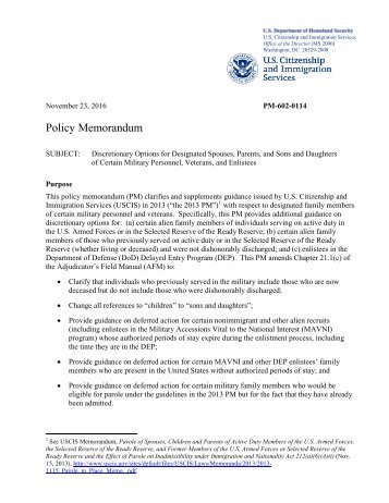 Policy Memorandum