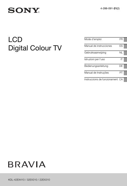 Sony KDL-22EX310 - KDL-22EX310 Istruzioni per l'uso Francese