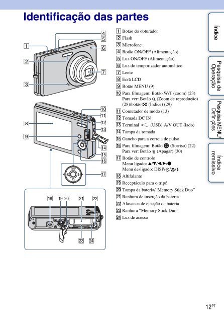 Sony DSC-W180 - DSC-W180 Istruzioni per l'uso Portoghese