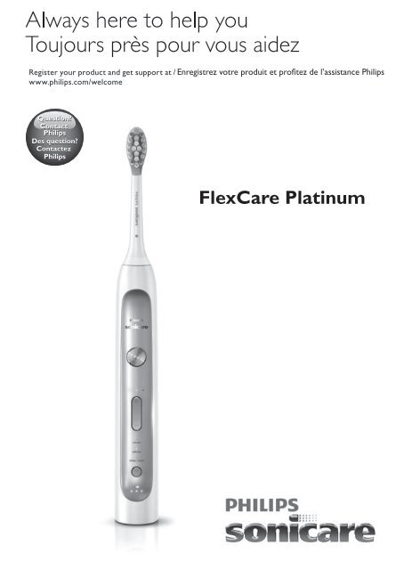 Philips Sonicare FlexCare Platinum Brosse &agrave; dents &eacute;lectrique - Mode d&rsquo;emploi - CFR