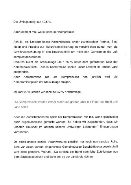 Haushalt 2012 - Landkreis Kaiserslautern