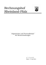 Verwaltungsgliederungsplan - beim Rechnungshof Rheinland-Pfalz