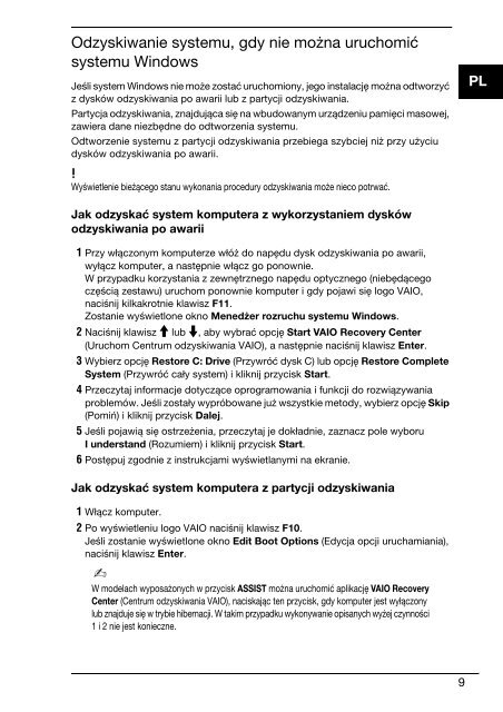 Sony VPCF11C4E - VPCF11C4E Guida alla risoluzione dei problemi Rumeno