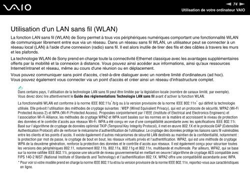 Sony VGN-AR71M - VGN-AR71M Istruzioni per l'uso Francese