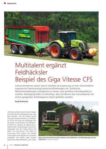 Multitalent ergänzt Feldhäcksler Beispiel des Giga Vitesse CFS