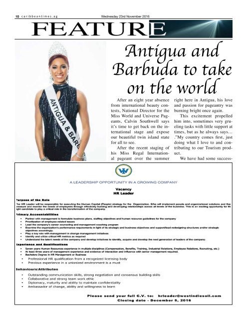 Caribbean Times 42nd Issue - 23rd November 2016