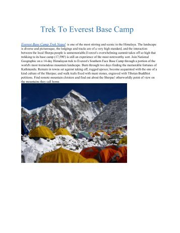 Trek to Everest Base Camp