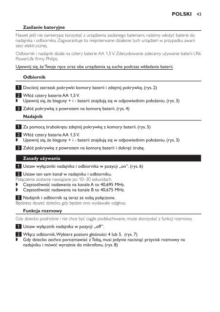 Philips &Eacute;coute-b&eacute;b&eacute; analogique - Mode d&rsquo;emploi - BUL