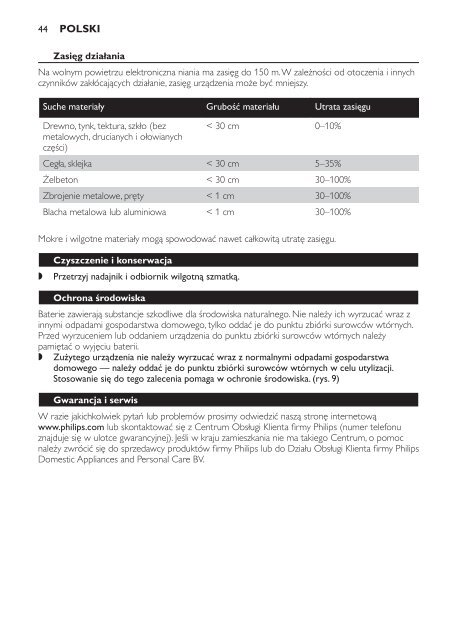 Philips &Eacute;coute-b&eacute;b&eacute; analogique - Mode d&rsquo;emploi - BUL