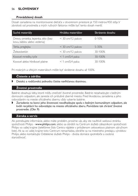 Philips &Eacute;coute-b&eacute;b&eacute; analogique - Mode d&rsquo;emploi - BUL