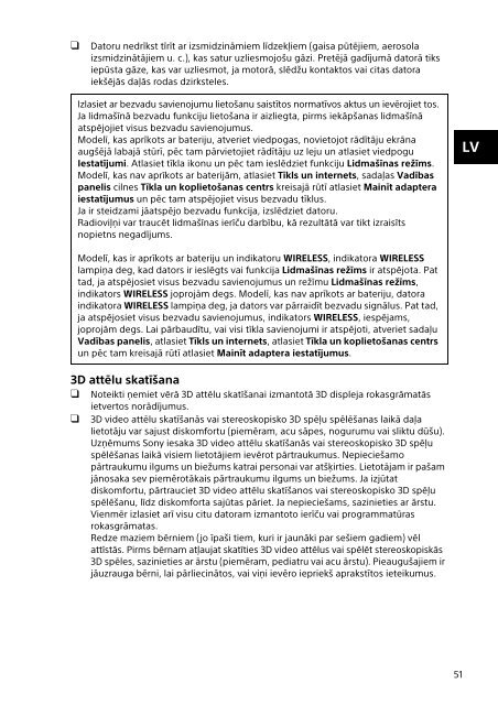Sony SVF1421A4E - SVF1421A4E Documenti garanzia Lettone