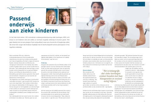 Passend onderwijs aan zieke kinderen