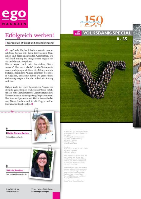 ego Magazin-Sonderausgabe-10 - 150 Jahre Volksbank Bitburg eG