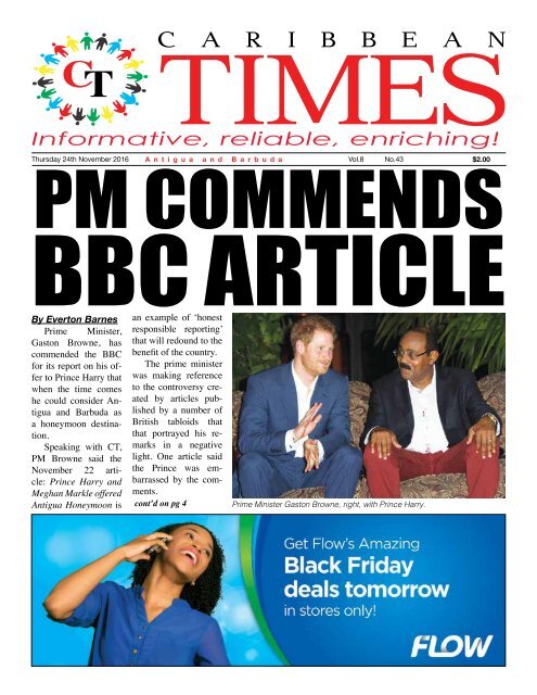 Caribbean Times 43rd Issue - Thursday 24th November 2016