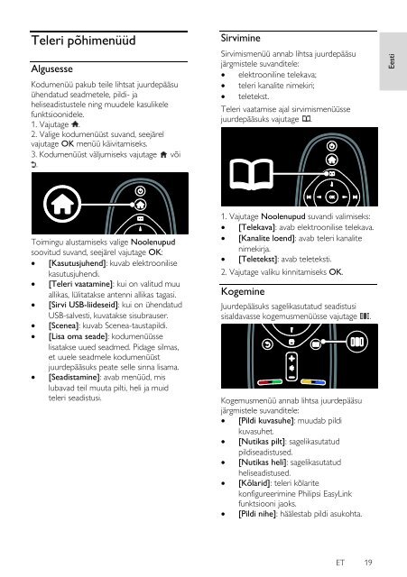 Philips TV LCD - Mode d&rsquo;emploi - EST